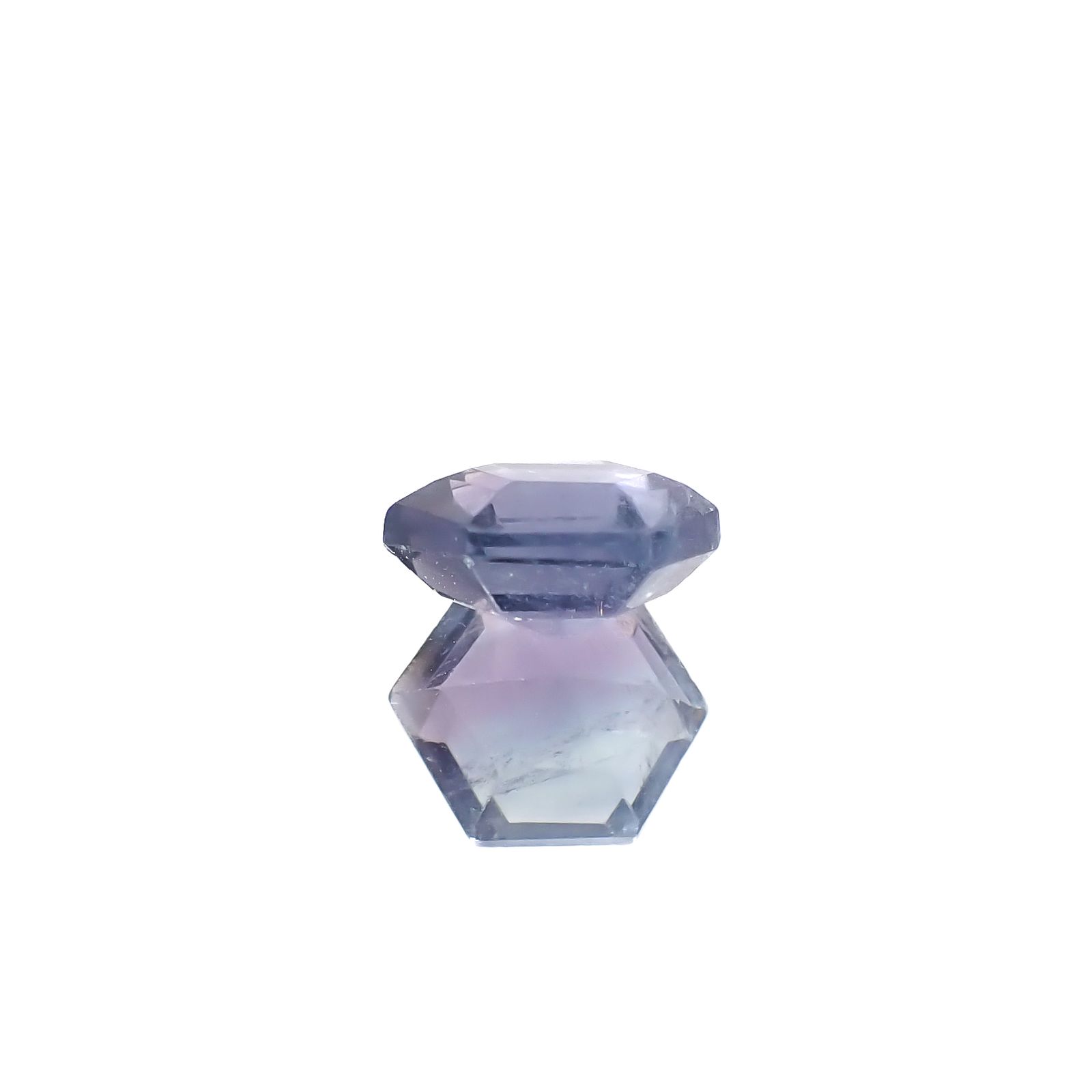 ◇ヘキサゴンカット◇パーティカラーフローライト フルオレッセンス 中国産 2.39ct[240628187]8.1x8mm前後