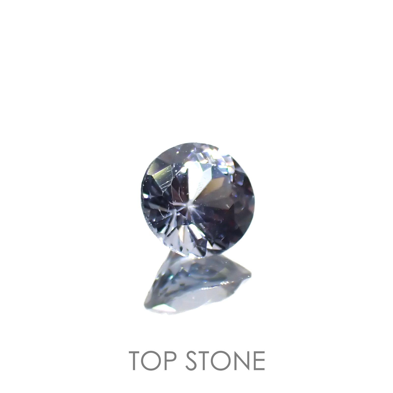 グレイッシュブルースピネル(宝石名スピネル)ビルマ/マダガスカル産 0.44ct 識別済[220716963]4.7x4.6mm前後