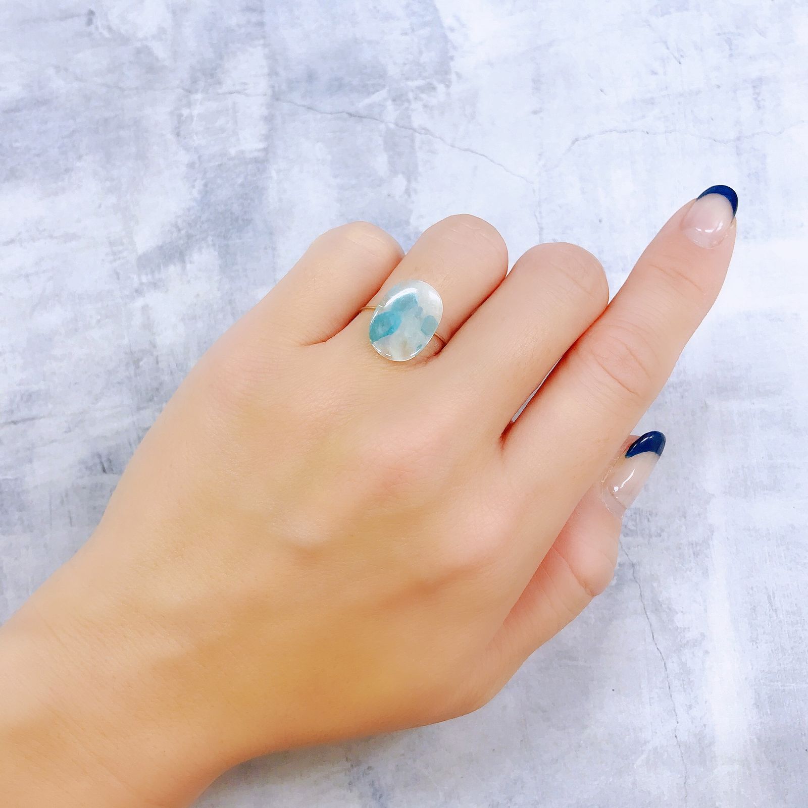パライバトルマリンインクォーツ(宝石名トルマリンインクォーツ/別名パライバ・トルマリン)ブラジル産 4.175ct ソ付(宝貴協)[221018818]15.1x11.2mm前後