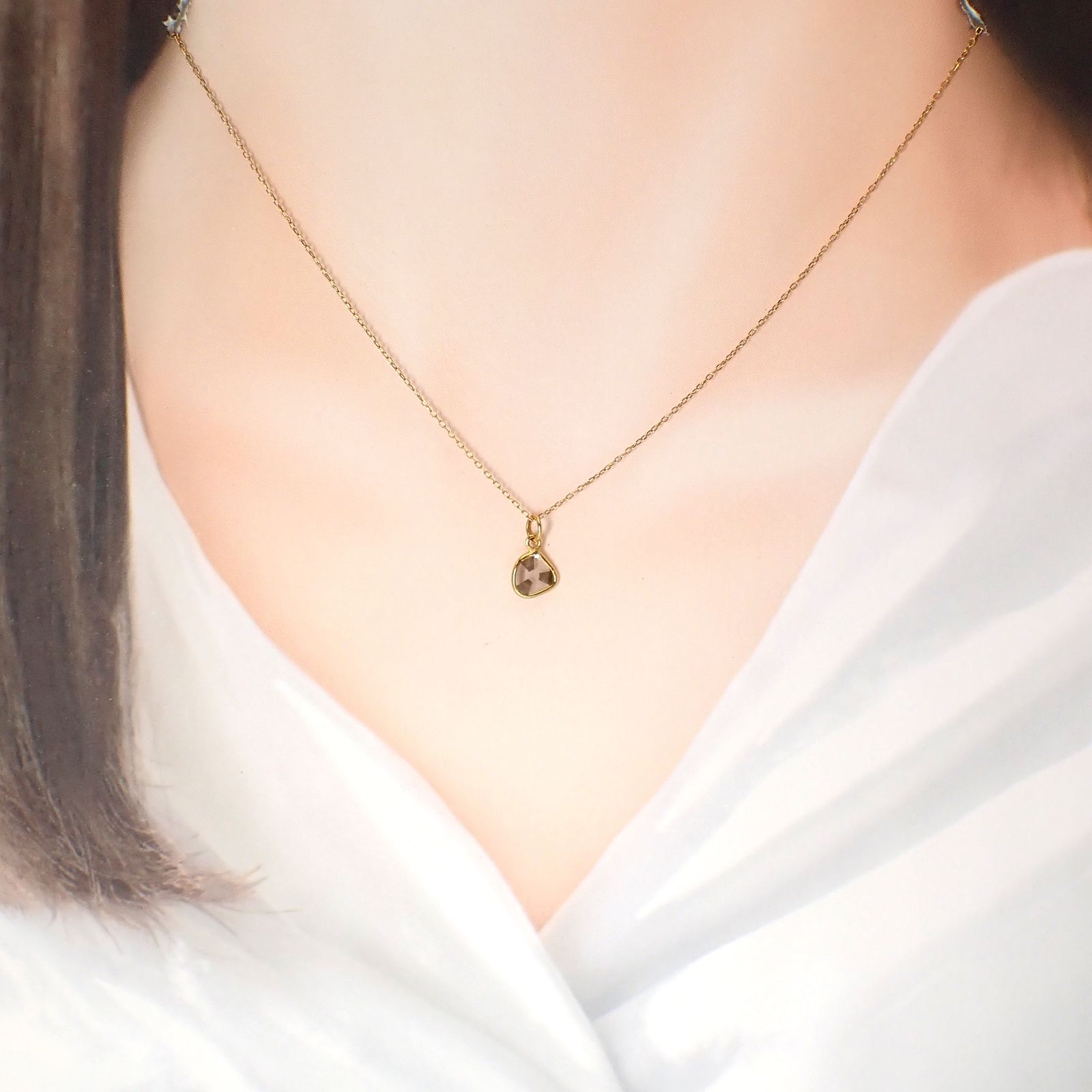 ◇K18仕様◇トラピッチェスライスダイヤモンド ペンダントトップ/チャーム(※チェーン別売り) 0.99ct / 6.8x6.8mm前後 [250430227]