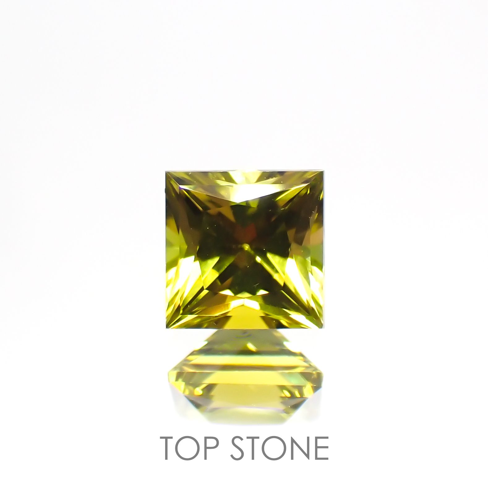 ◇プリンセスカット◇カナリートルマリン(宝石名イエロー・トルマリン) モザンビーク産 0.700ct ソ付(彩珠)[20117436]5.1×5.1mm前後