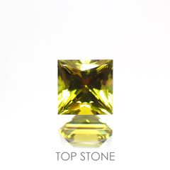 ◇プリンセスカット◇カナリートルマリン(宝石名イエロー・トルマリン) モザンビーク産 0.700ct ソ付(彩珠)[20117436]5.1×5.1mm前後
