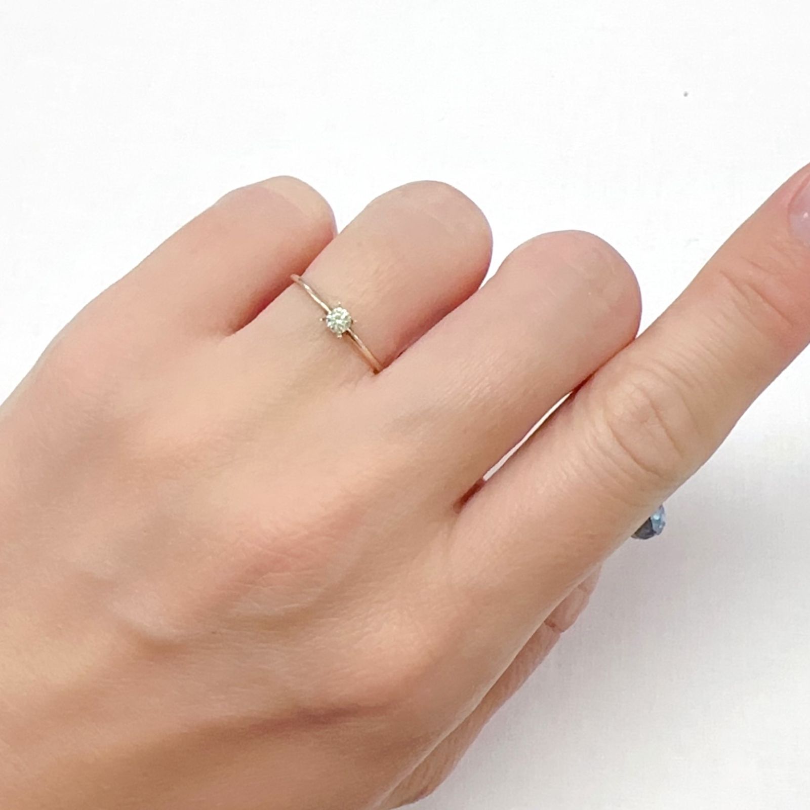 新品 Pt950 天然イエロー ダイヤモンド リング 0.114ct FIY SI1