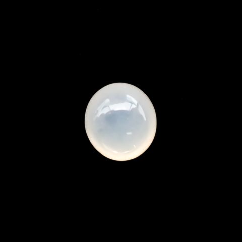 白翡翠(宝石名ホワイト・ジェダイト(翡翠))ビルマ産 1.779ct ソ付(彩珠)[230823221]7.2x6.6mm前後