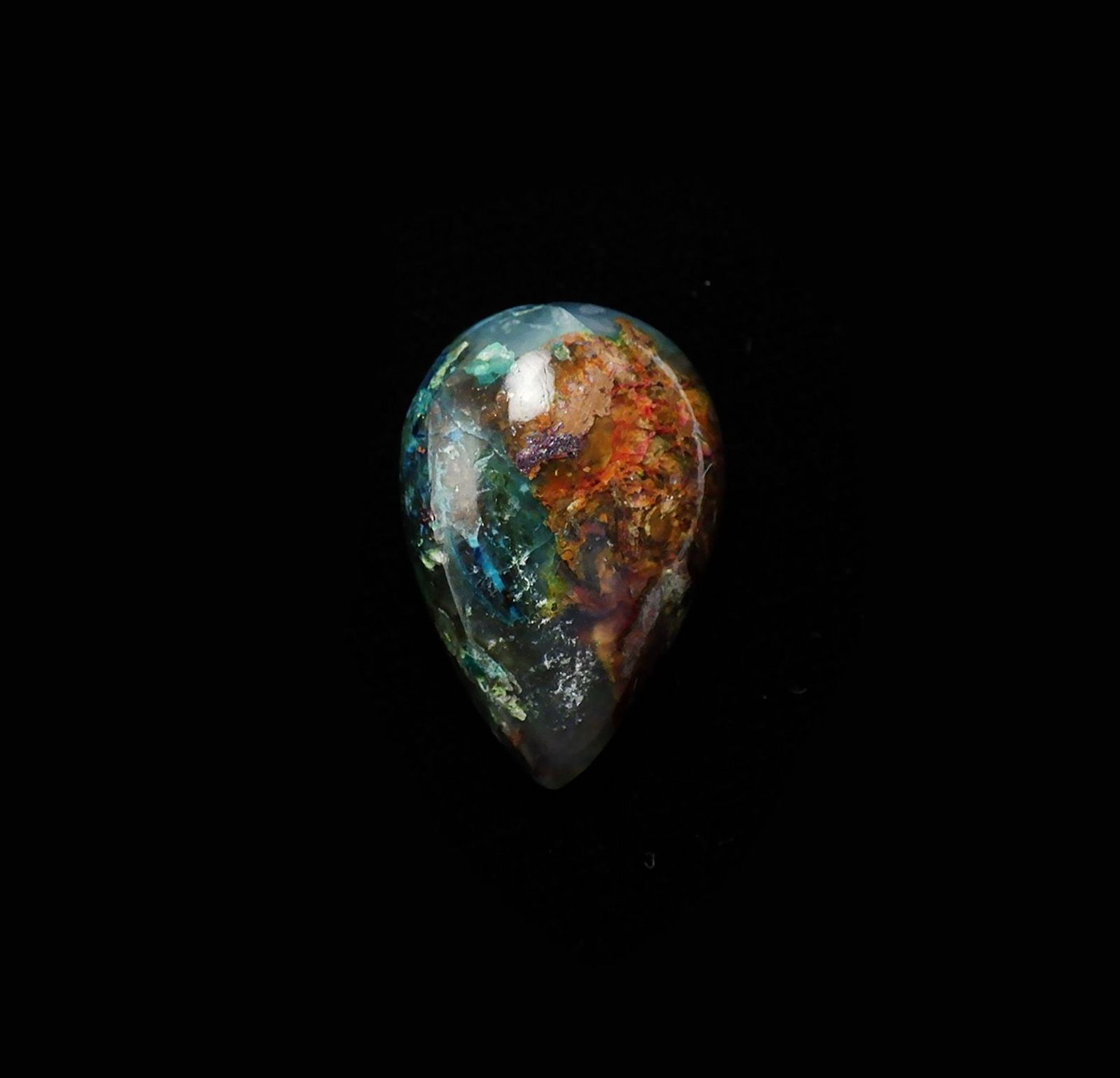 コッパークリソコラインカルセドニー インドネシア産 18.61ct / 21.3x14.5mm前後 [240125550]