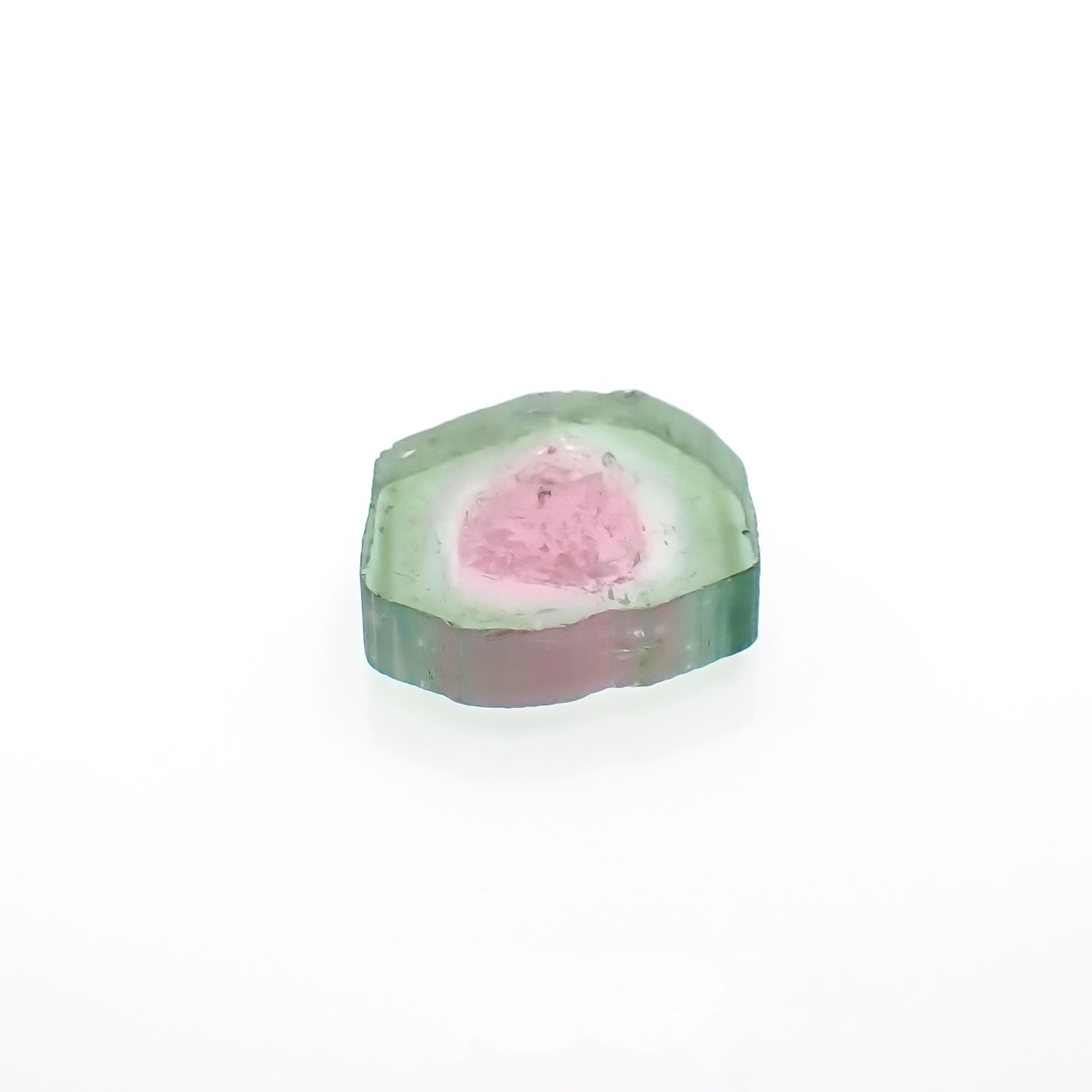 ウォーターメロントルマリン 原石スライス コンゴ民主共和国産 2.96ct[221018616]10.4x10.4mm前後