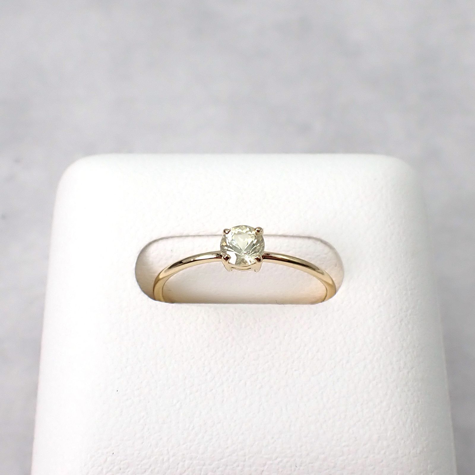 リング空枠：石留め▶シルキーイエローサファイア（お客様製作例）