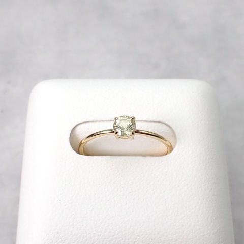 リング空枠：石留め▶シルキーイエローサファイア（お客様製作例）
