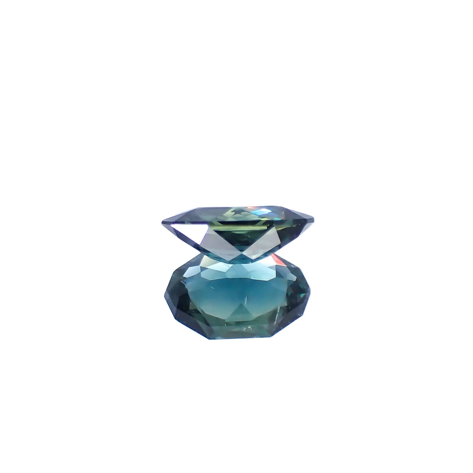 ◇カスタムカット◇バイカラーサファイア オーストラリア産 1.55ct [250229829]9.2x5.9mm前後