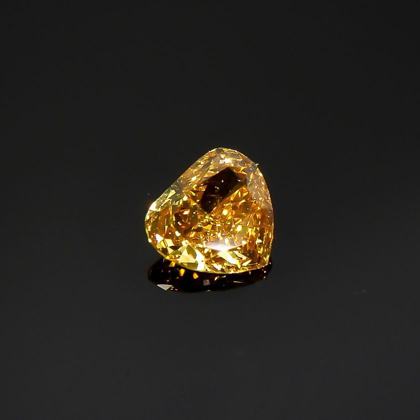 イエローダイヤモンド VS-2 / FANCY DEEP ORANGE YELLOW(宝石名ダイアモンド) 0.173ct ソ付(CGL)[220115157]3.58x3.89mm前後