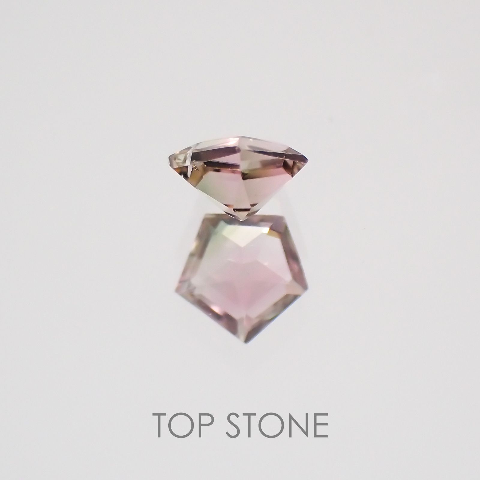 ◇ペンタゴンカット◇バイカラートルマリンSA ブラジル・アフリカ産 ルース 0.11ct[21019134]3.1×3.1mm前後
