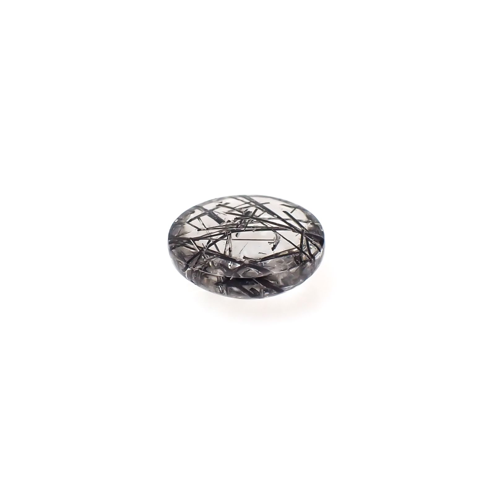 ブラックトルマリンインクォーツ ブラジル産 3.83ct[240427054]10.9x10.9mm前後
