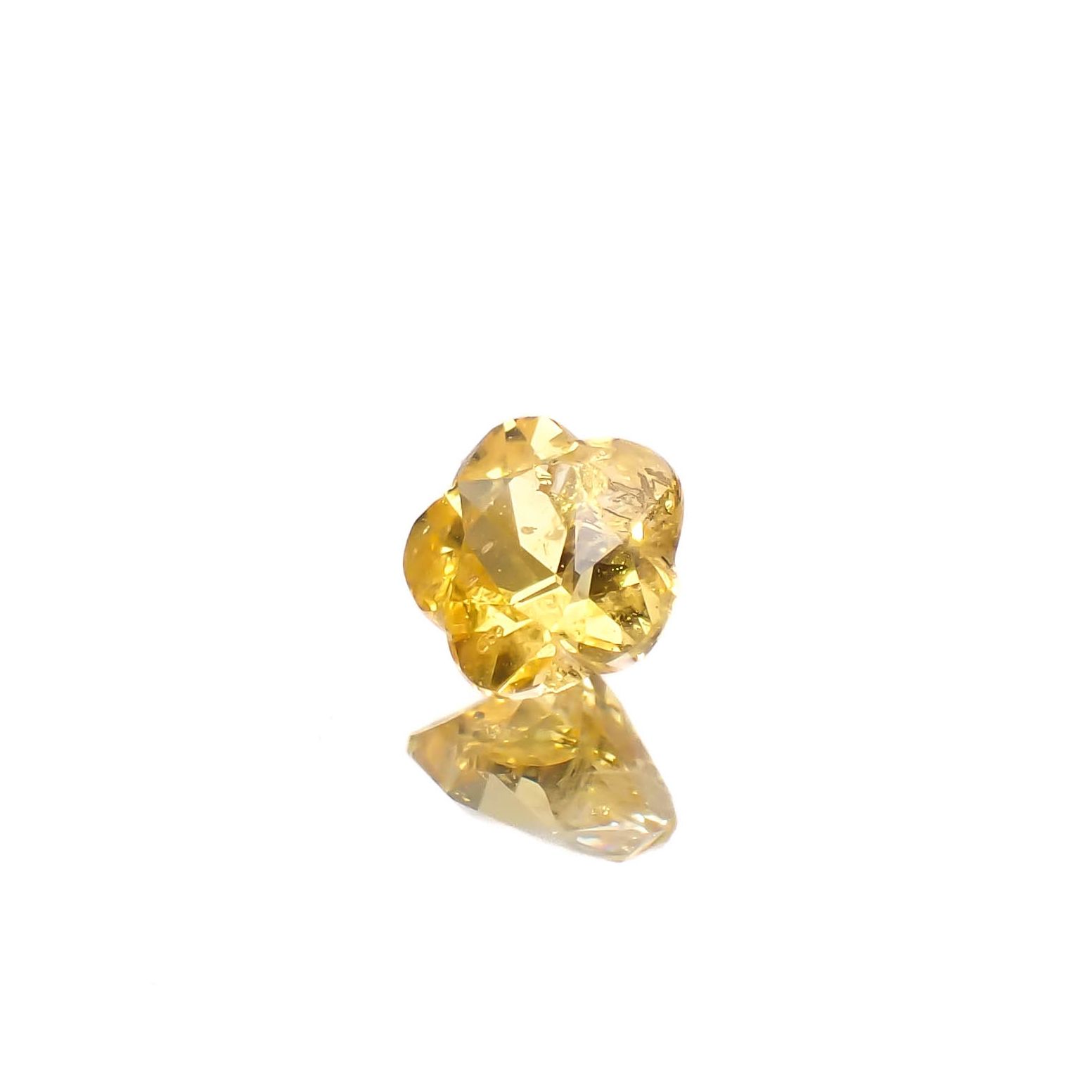 ◇カスタム・フラワーカット◇ファンシーカラーサファイア スリランカ/マダガスカル産 0.35ct [250329991]4.2x4.2mm前後