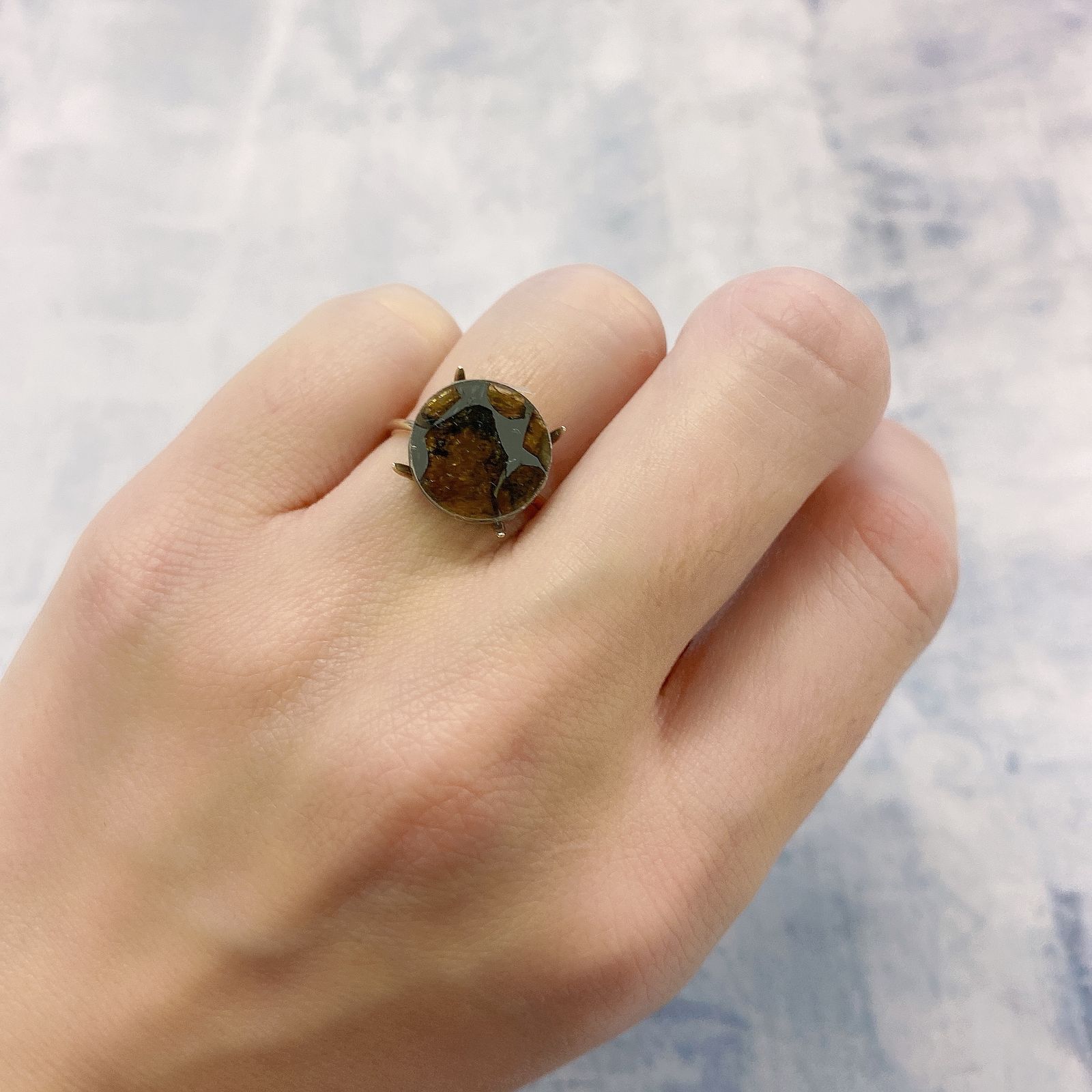 パラサイト隕石Sericho トリプレット 発見地：ケニア 3.62ct[220114152]12x12mm前後
