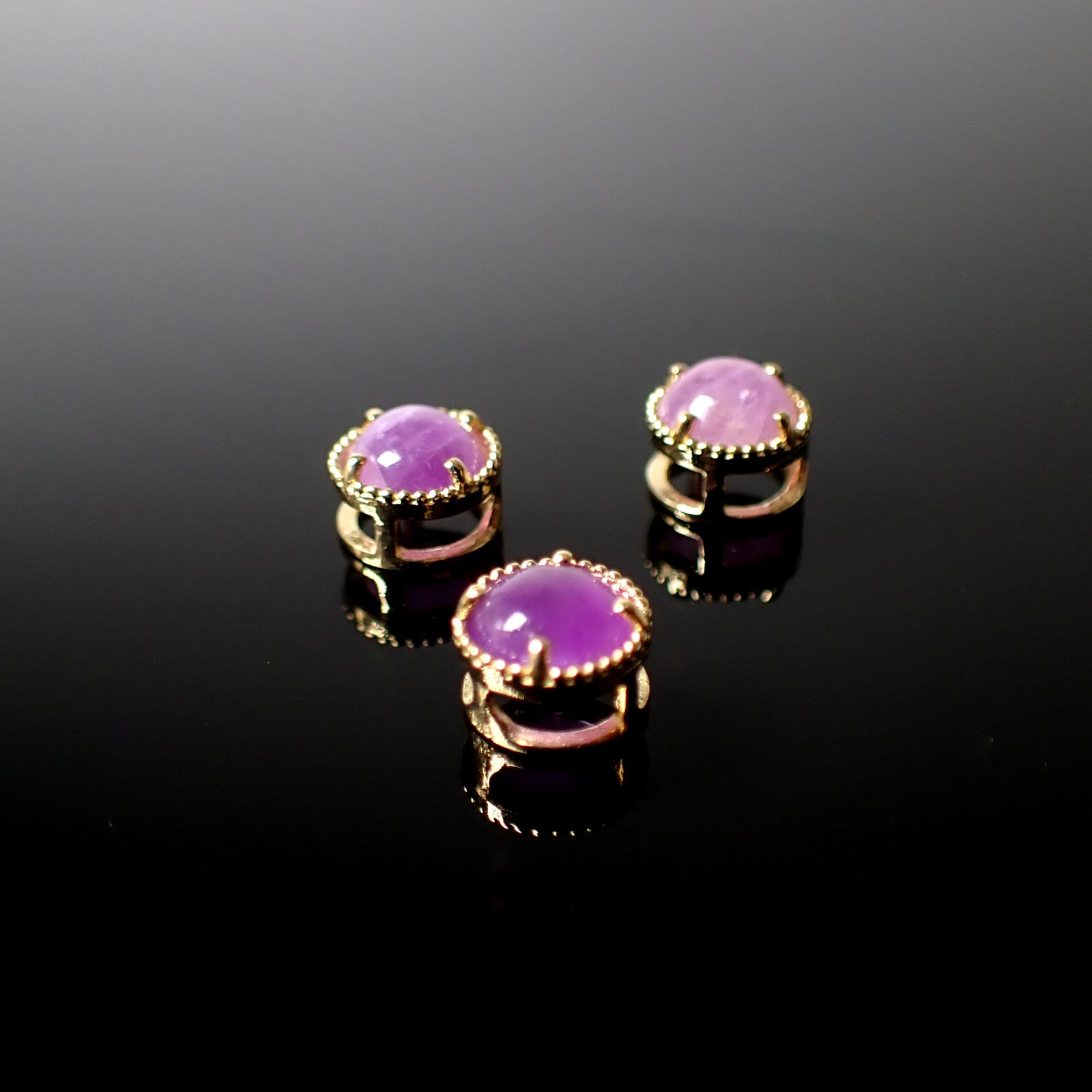 ◇K18 Lumiere（ルミエール）◇ハックマナイト | 一粒石ジュエリー 5mm [チャーム/ペンダントトップ※チェーン別売り]