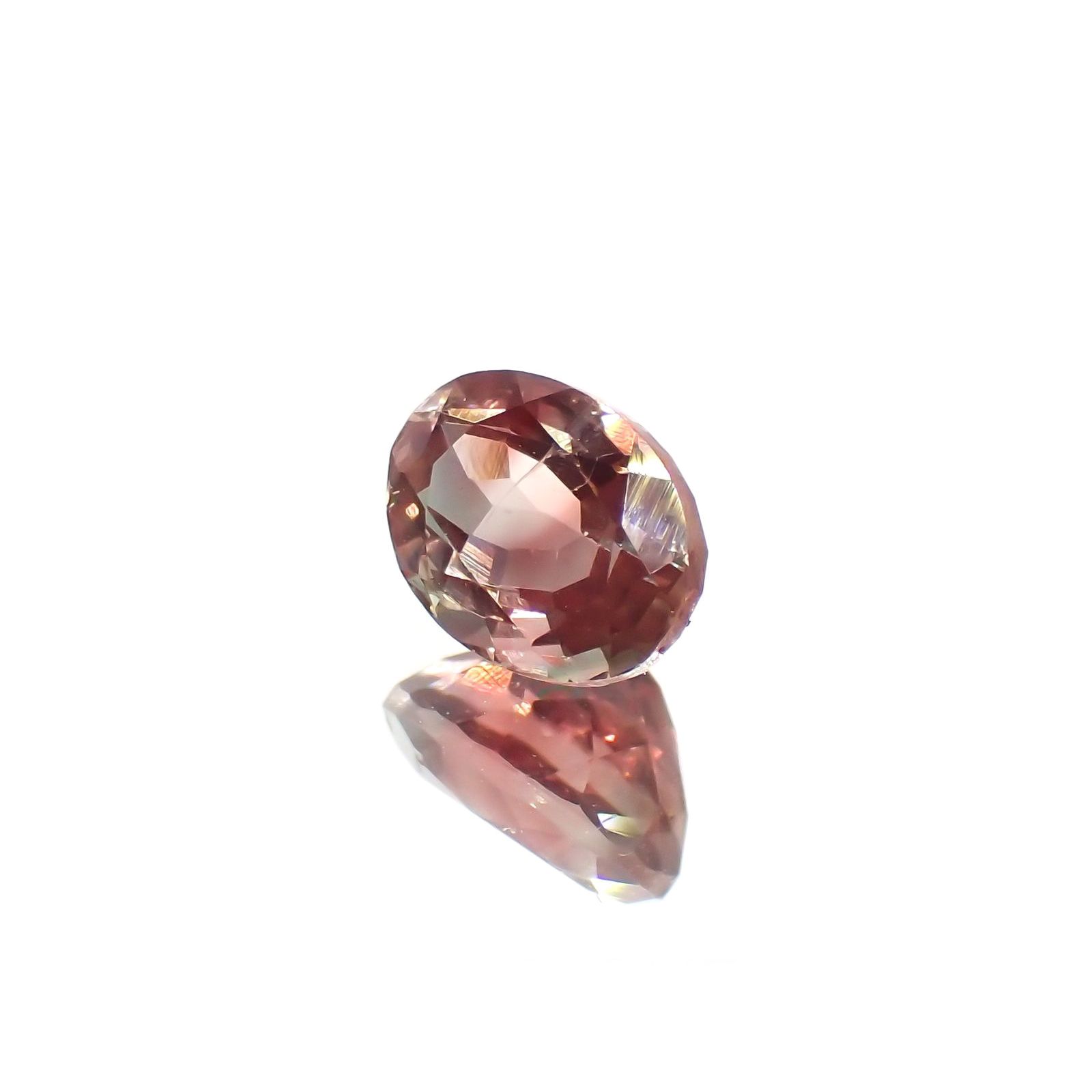 バイカラーアンデシン(宝石名アンデシン)チベット産 識別済 1.13ct / 7.6x5.5mm前後 [220115263]