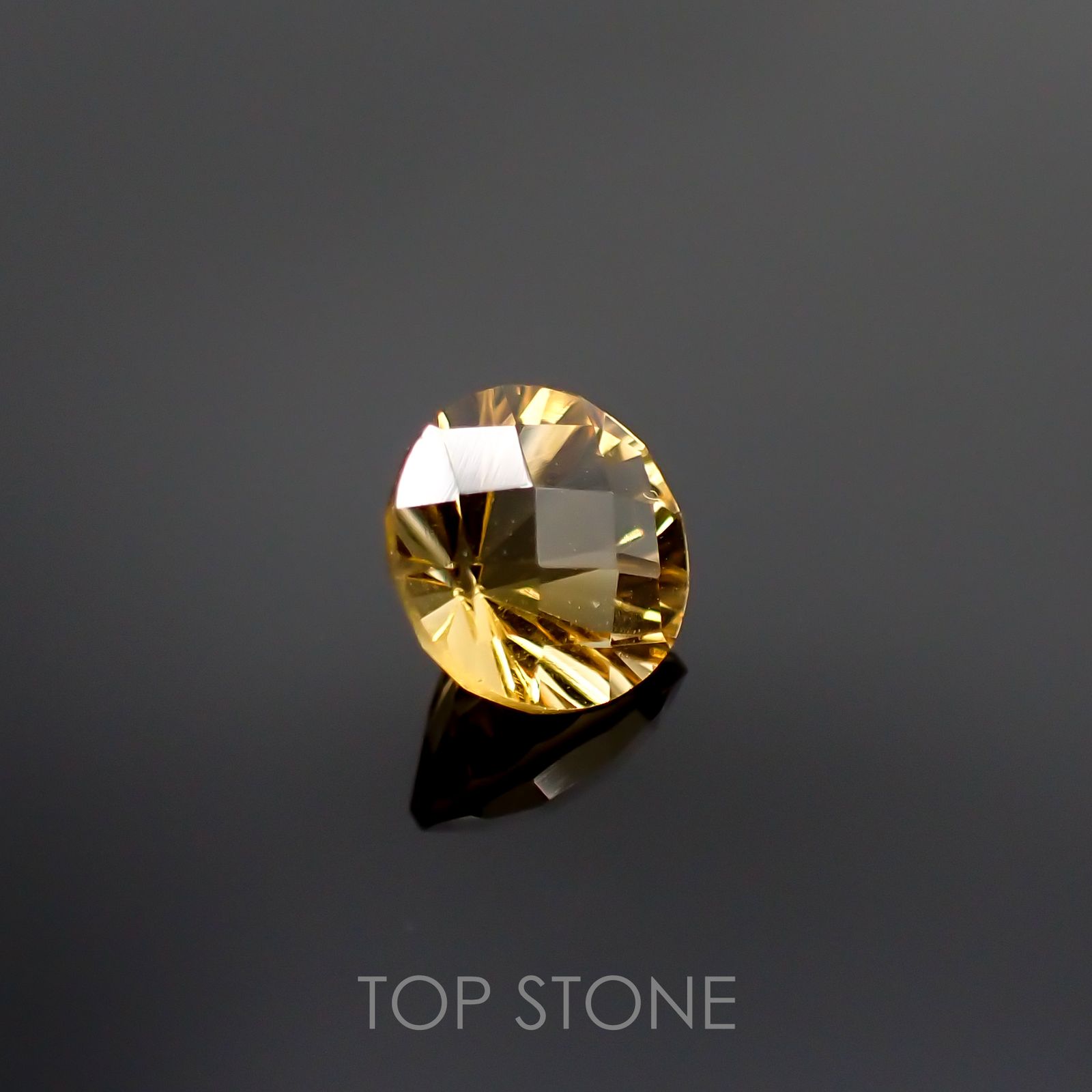 ◇チェッカーコンケーブカット◇シトリン ブラジル産 ルース 1.21ct[210913024]7.1×7.1mm前後