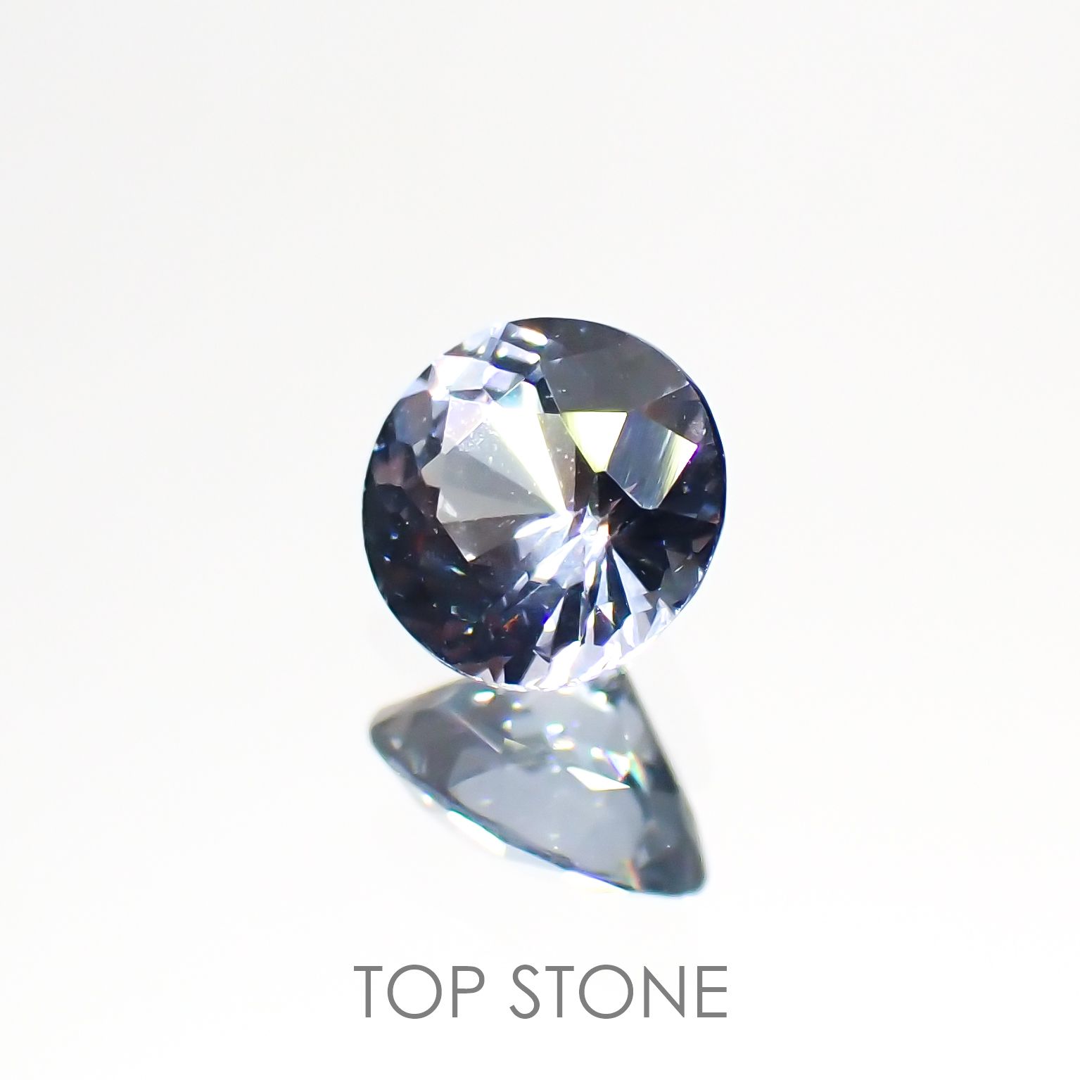 グレイッシュブルースピネル(宝石名スピネル) ビルマ産 0.42ct 識別済[211013469]4.8×4.6mm前後