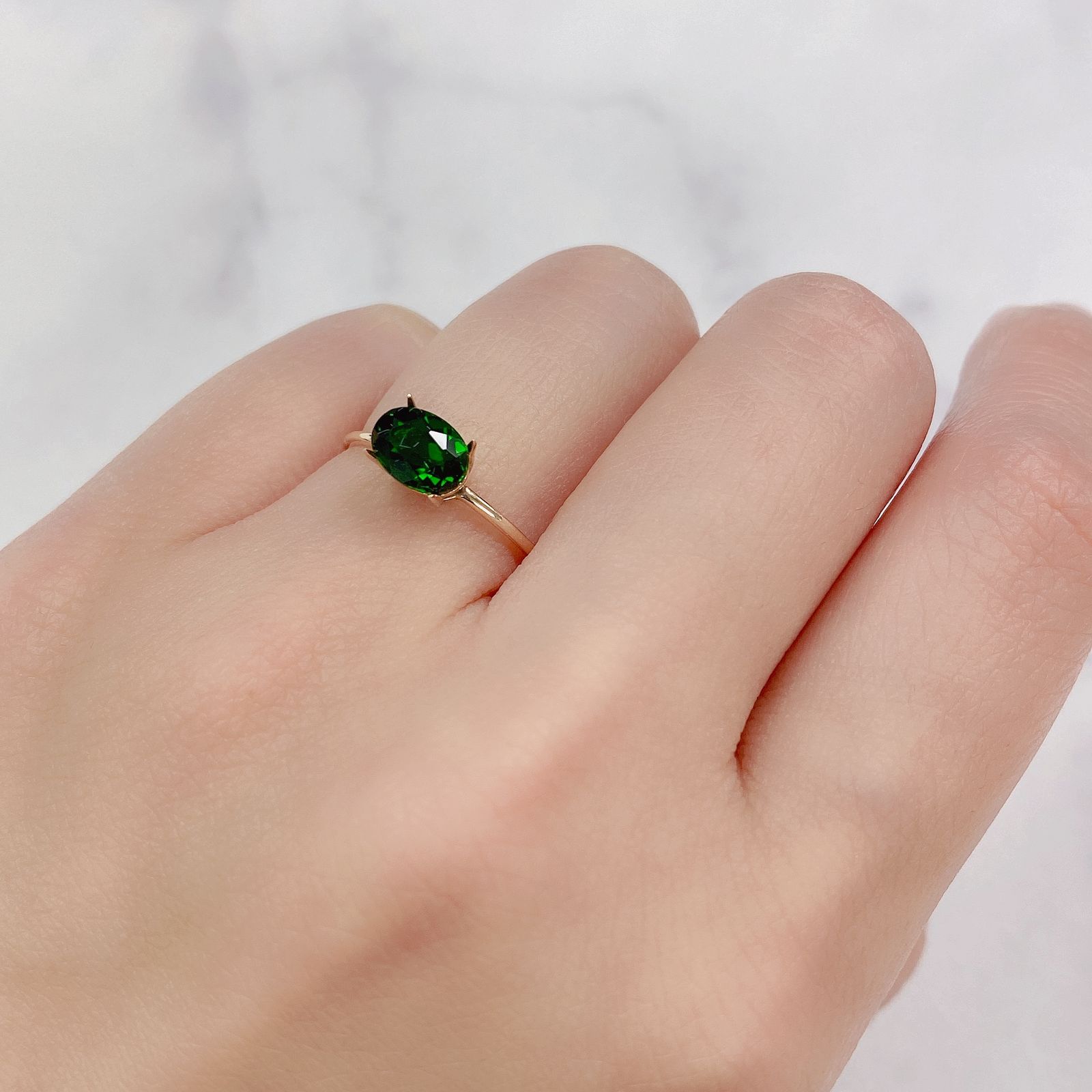 クロムダイオプサイド(宝石名クロム・ダイオプサイド) ロシア産 1.11ct 識別済[21038665]7.1×5.3mm前後