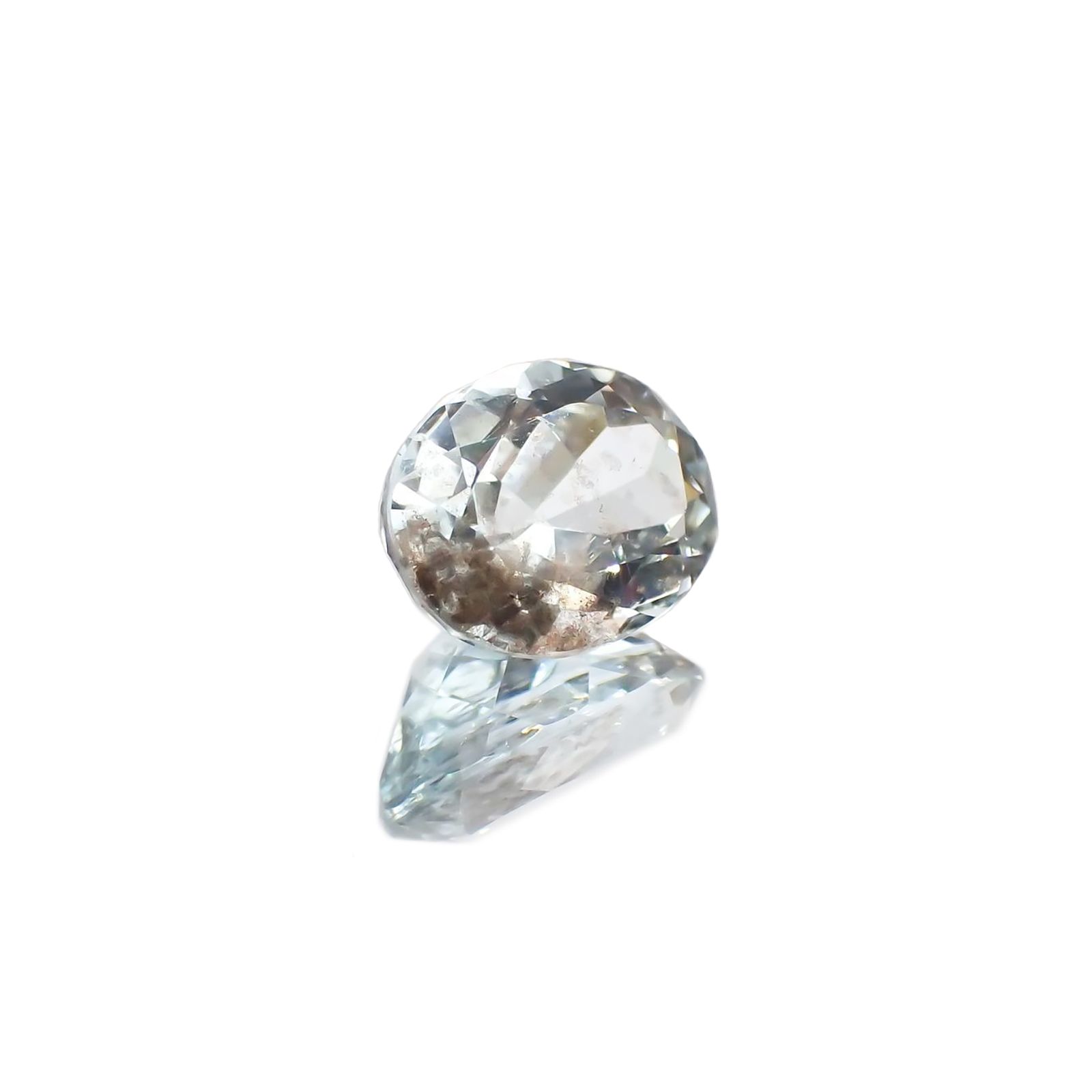 アベンチュリンアクアマリン(宝石名アクアマリン) ナイジェリア産 識別済 3.06ct / 10.8x8.1mm前後 [210712967]