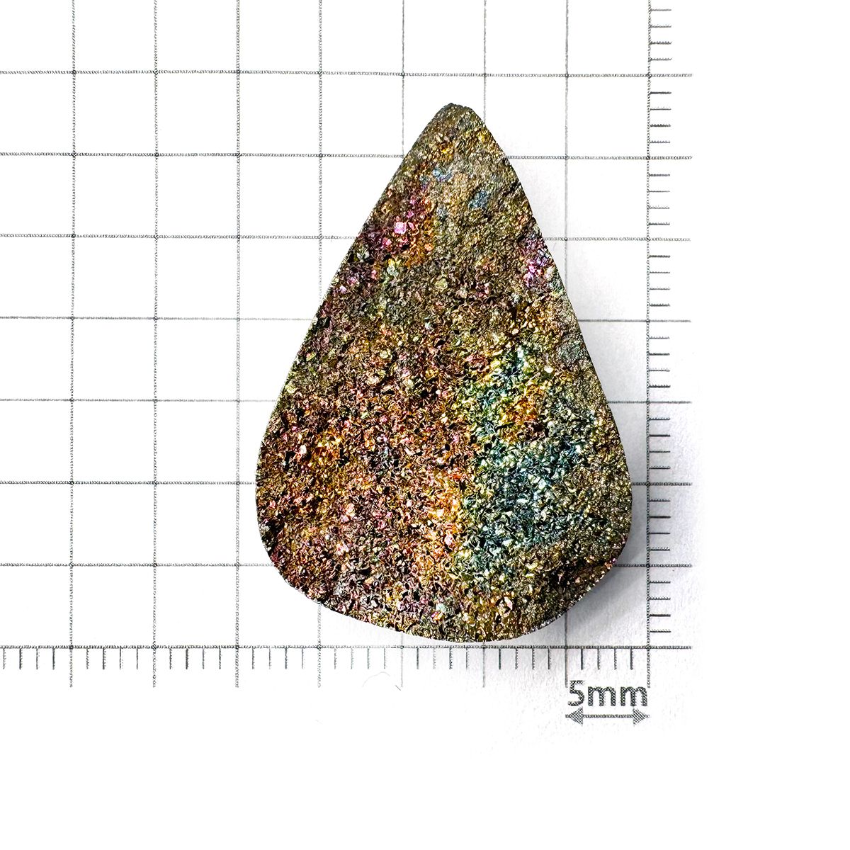 ◇フリーフォーム◇レインボーパイライト 原石 ロシア産 27.94ct[240527475]30.5x20.8mm前後