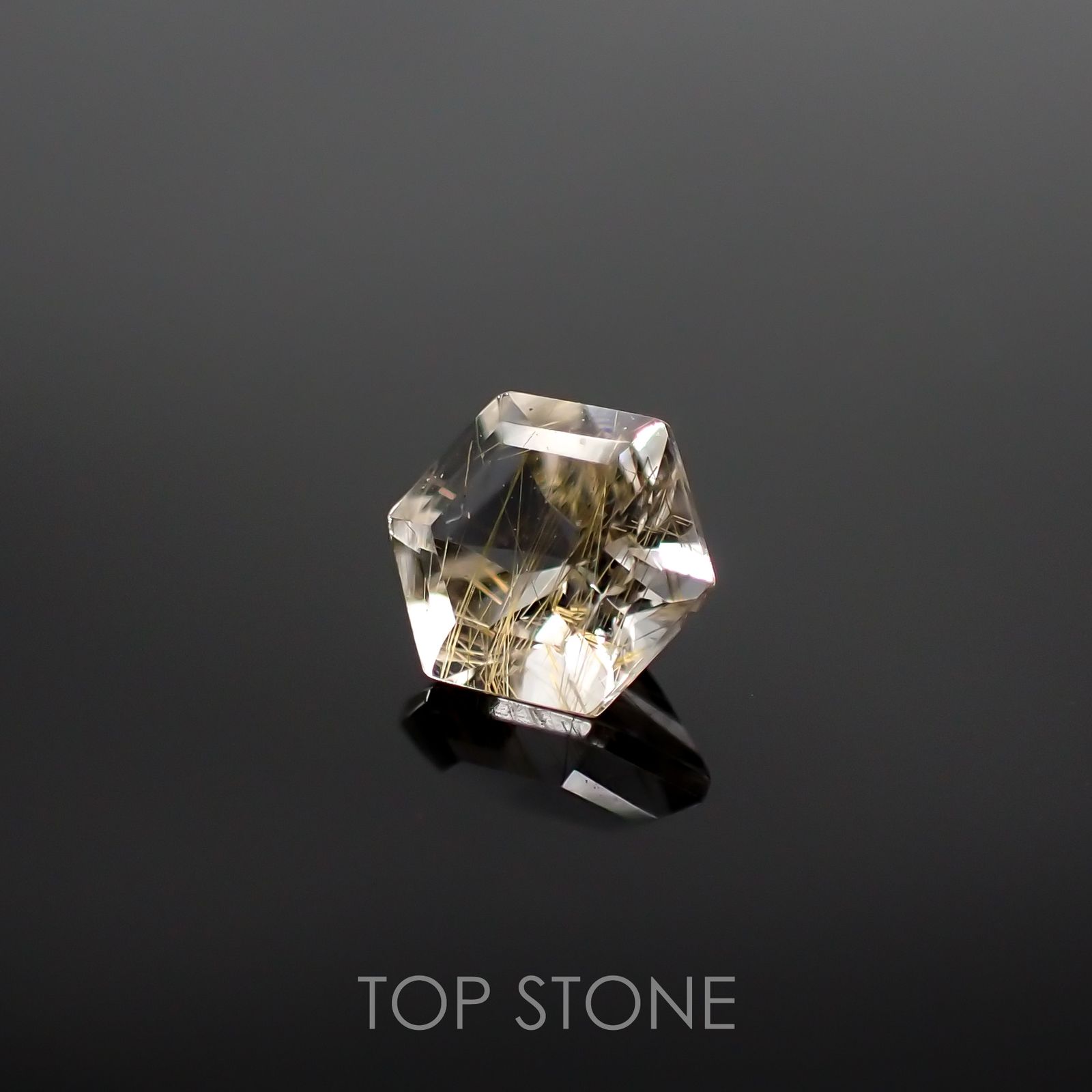 ◇ヘキサゴンカット◇ルチルクォーツSA ブラジル産 ルース 0.51ct[210611302]5×5mm前後