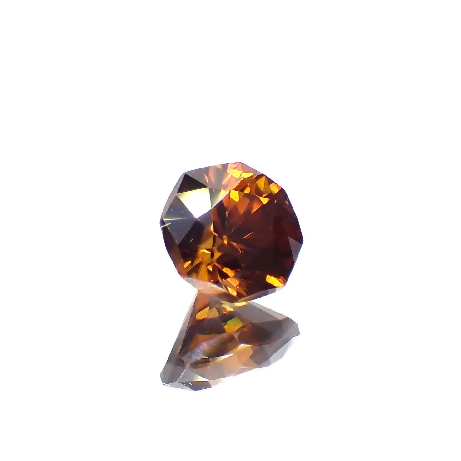◇オクタゴンカット◇オレンジジルコン(宝石名ジルコン)スリランカ/カンボジア産 0.83ct 識別済[230220704]4.9x4.8mm前後