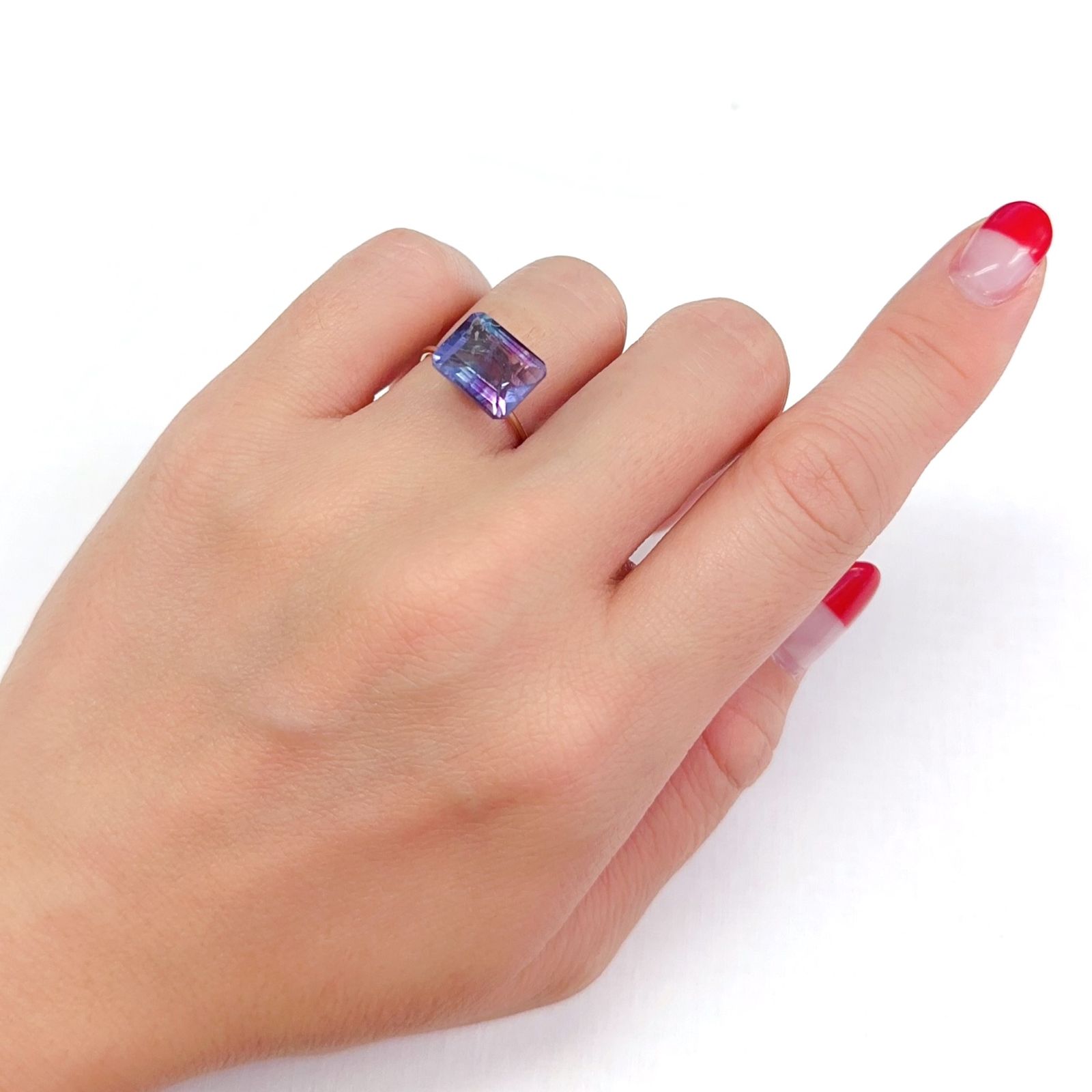 パーティカラーフローライト フルオレッセンス ブラジル産 5.51ct[230823272]11x8.9mm前後
