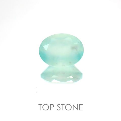 アクアプレーズ(宝石名ブルー グリーン・カルセドニー) 南アフリカ産 1.30ct 識別済[20118313]8.2×6.3mm前後