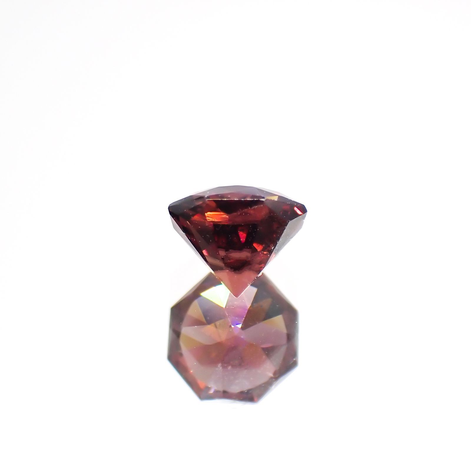◇オクタゴンカット◇レッドジルコン(宝石名ジルコン)スリランカ/カンボジア産 0.84ct 識別済[220114933]5x4.9mm前後