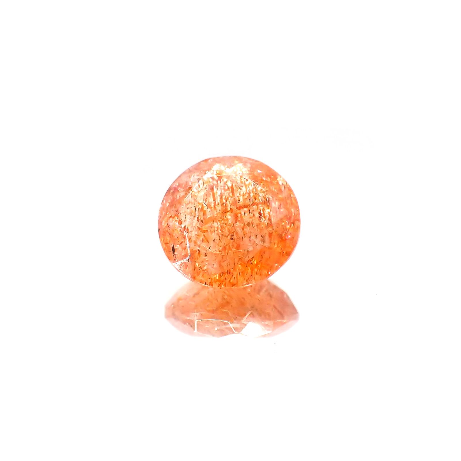イリュージョンサンストーン(宝石名オリゴクレース)タンザニア産 1.8ct 識別済[250113873]8.1x8.1mm前後