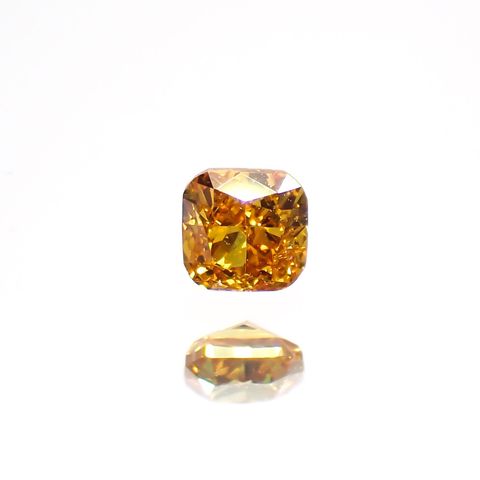 オレンジダイヤモンド SI-2 / FANCY DEEP YELLOW ORANGE(宝石名ダイアモンド) 0.124ct ソ付(CGL)[220115152]2.77x2.73mm前後
