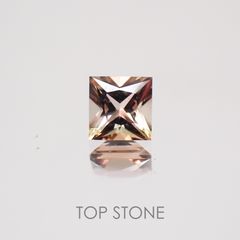 ◇プリンセスカット◇バイカラートルマリン ブラジル産 ルース 0.38ct[21018906]4×4mm前後