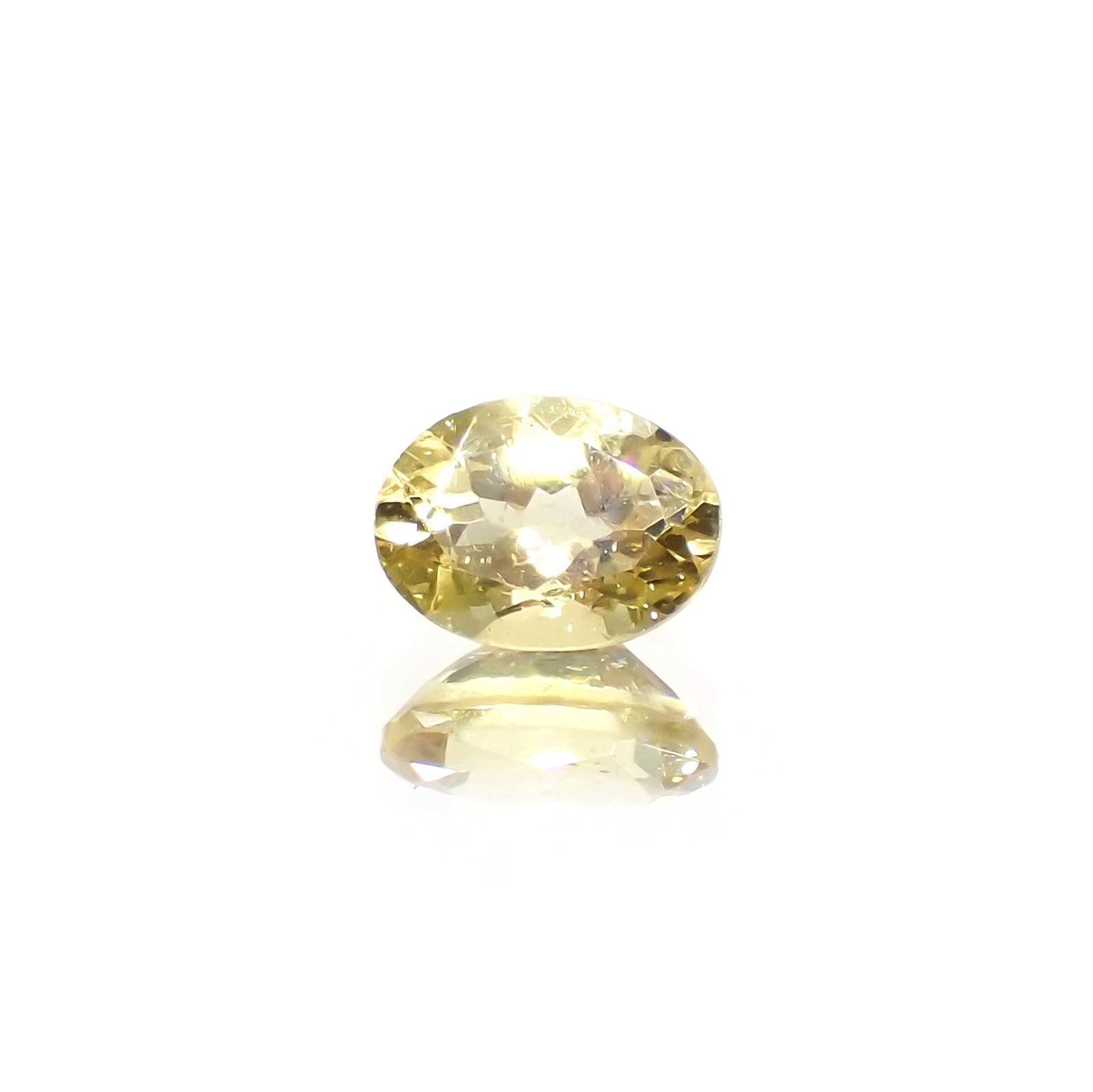 レモンイエローアパタイト(宝石名アパタイト) メキシコ産 識別済 1.41ct / 8.1x6.1mm前後 [210913226]