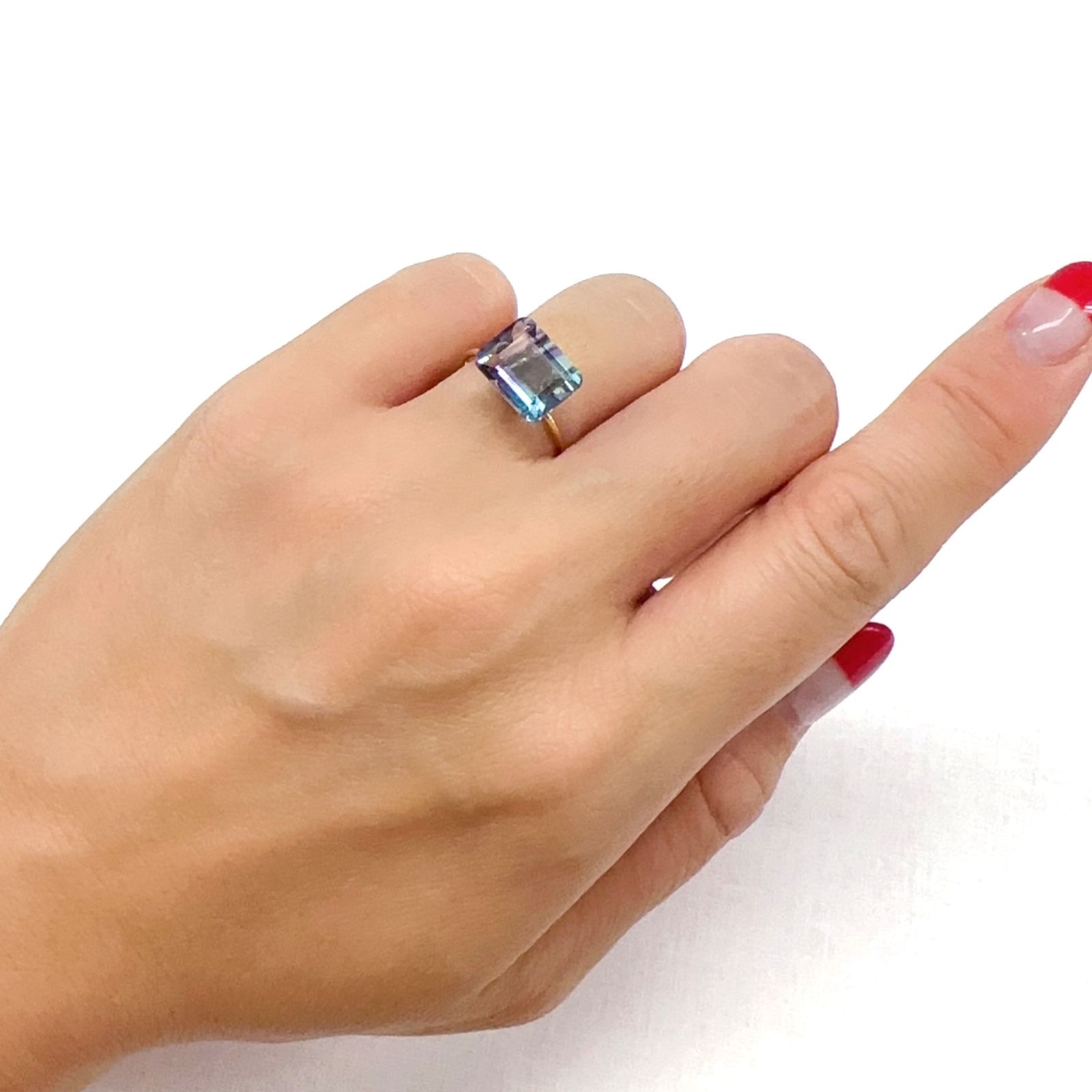 パーティカラーフローライト フルオレッセンス ブラジル産 4.75ct[230823263]10.3x8.2mm前後