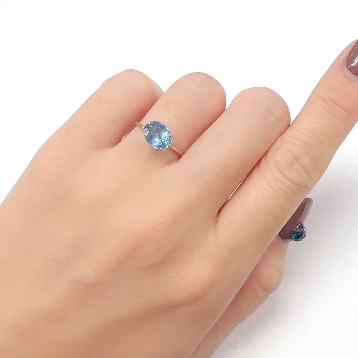 アクアマリン サンタマリアカラー マダガスカル産 1.28ct[240326977]8.4x6.5mm前後