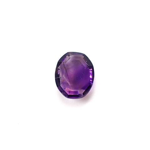 ◇リバーシブル・カスタムカット◇アメジストエレスチャル ナイジェリア・カラバル産 0.95ct [250730859]7.3x6mm前後