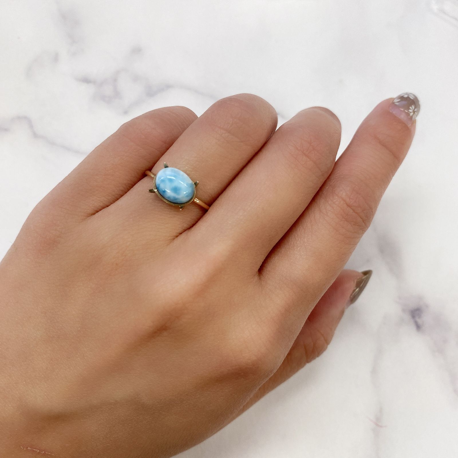 ラリマー(宝石名ブルー・ペクトライト) ドミニカ共和国産 2.19ct 識別済[210913265]9×7mm前後