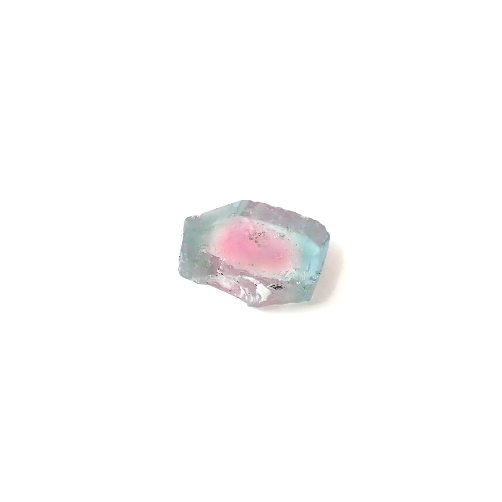 ウォーターメロントルマリン 原石スライス アフガニスタン産 3.35ct [250430210]11.1x8.3mm前後