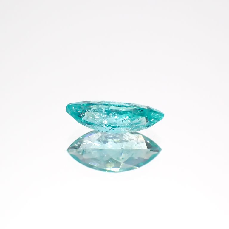 パライバトルマリン(宝石名トルマリン/別名パライバ・トルマリン)ブラジル・キントス鉱山産 0.497ct ソ付(宝貴協)[221018746]8.3x3.9mm前後