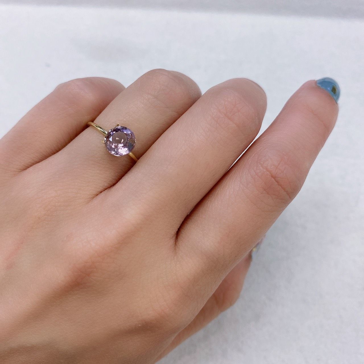 ピンクダイアスポア(宝石名ダイアスポア) アフガニスタン産 1.467ct ソ付(日独)[210812435]7.0×7.1mm前後