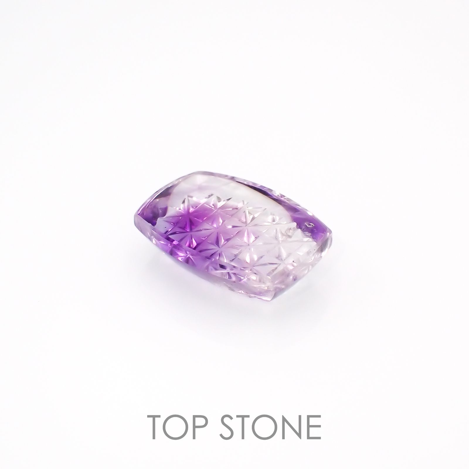 ◇甲州貴石切子Plus Three◇アメジストエレスチャル カード付き  ブラジル産 8.94ct[230120000]16.6x11.5mm前後