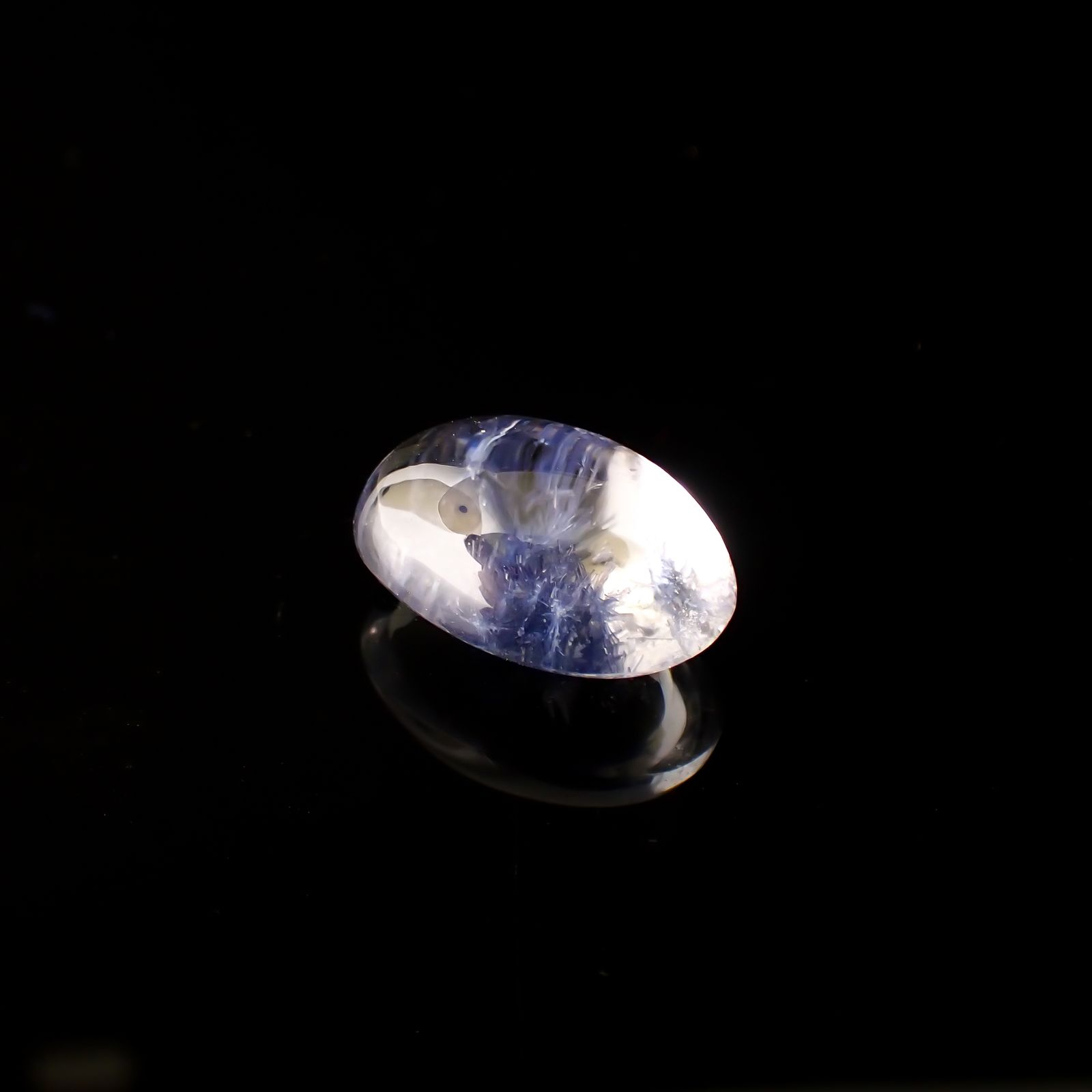 デュモルチェライトインクォーツ ブラジル産 18.30ct[231023816]19.8x13.2mm前後