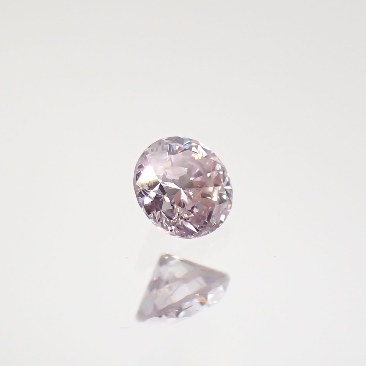 ピンクダイヤモンド(宝石名ダイヤモンド) I-1 / FANCY LIGHT PINK PURPLE 0.082ct ソ付(CGL)[210812228]2.6×2.7mm前後