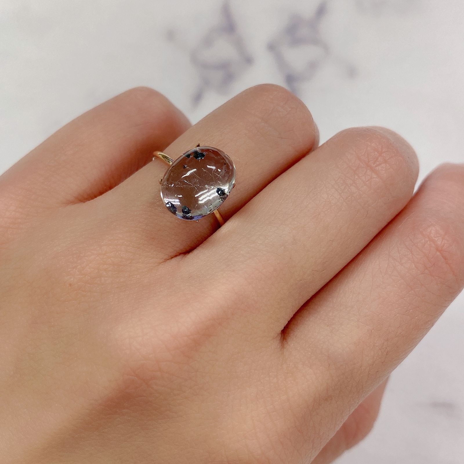 ヘマタイトインクォーツ 中国産 5.95ct[20127993]12.4×9.8mm前後