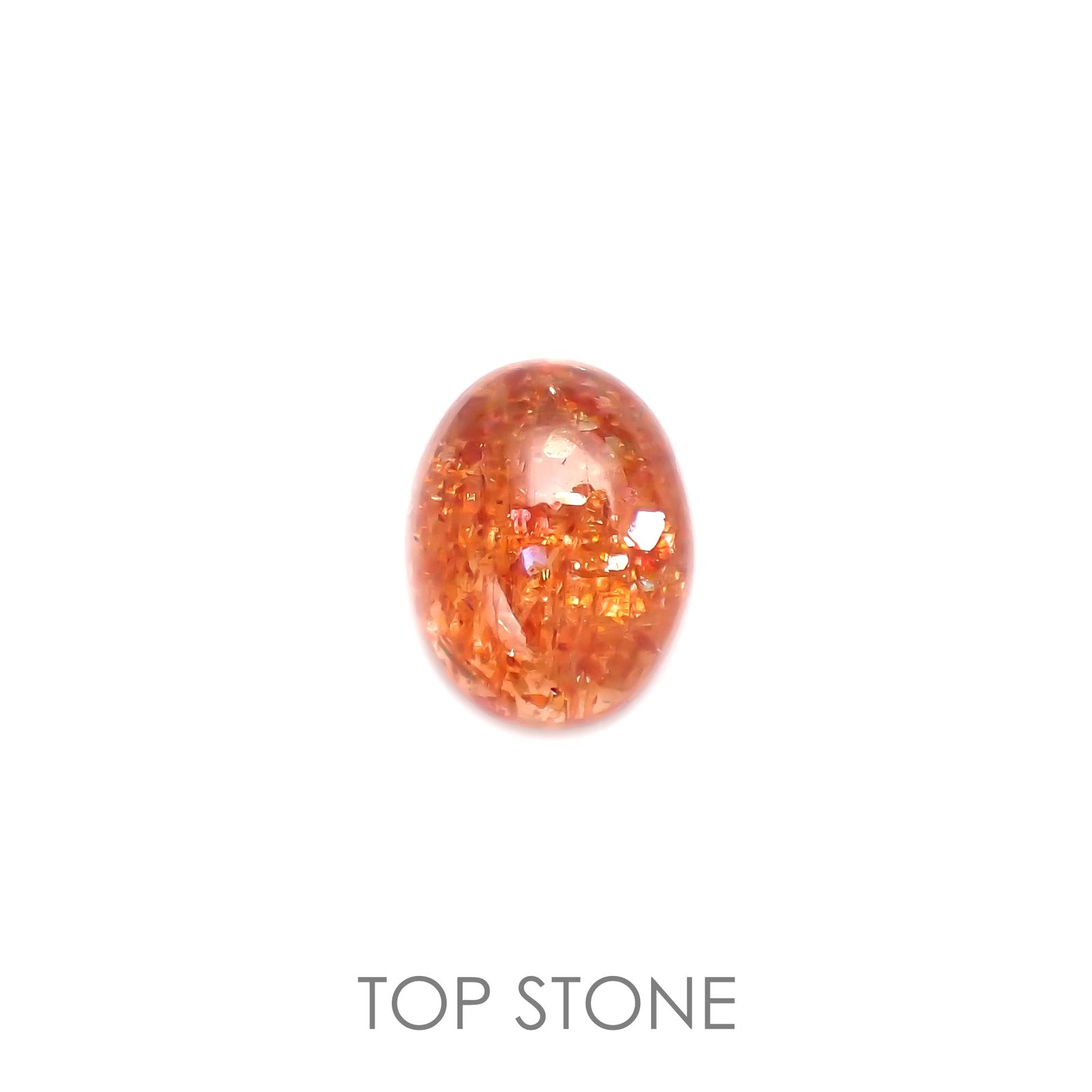 イリュージョンサンストーン(宝石名フェルドスパー) タンザニア産 1.84ct 識別済[211013338]9.2×7.2mm前後