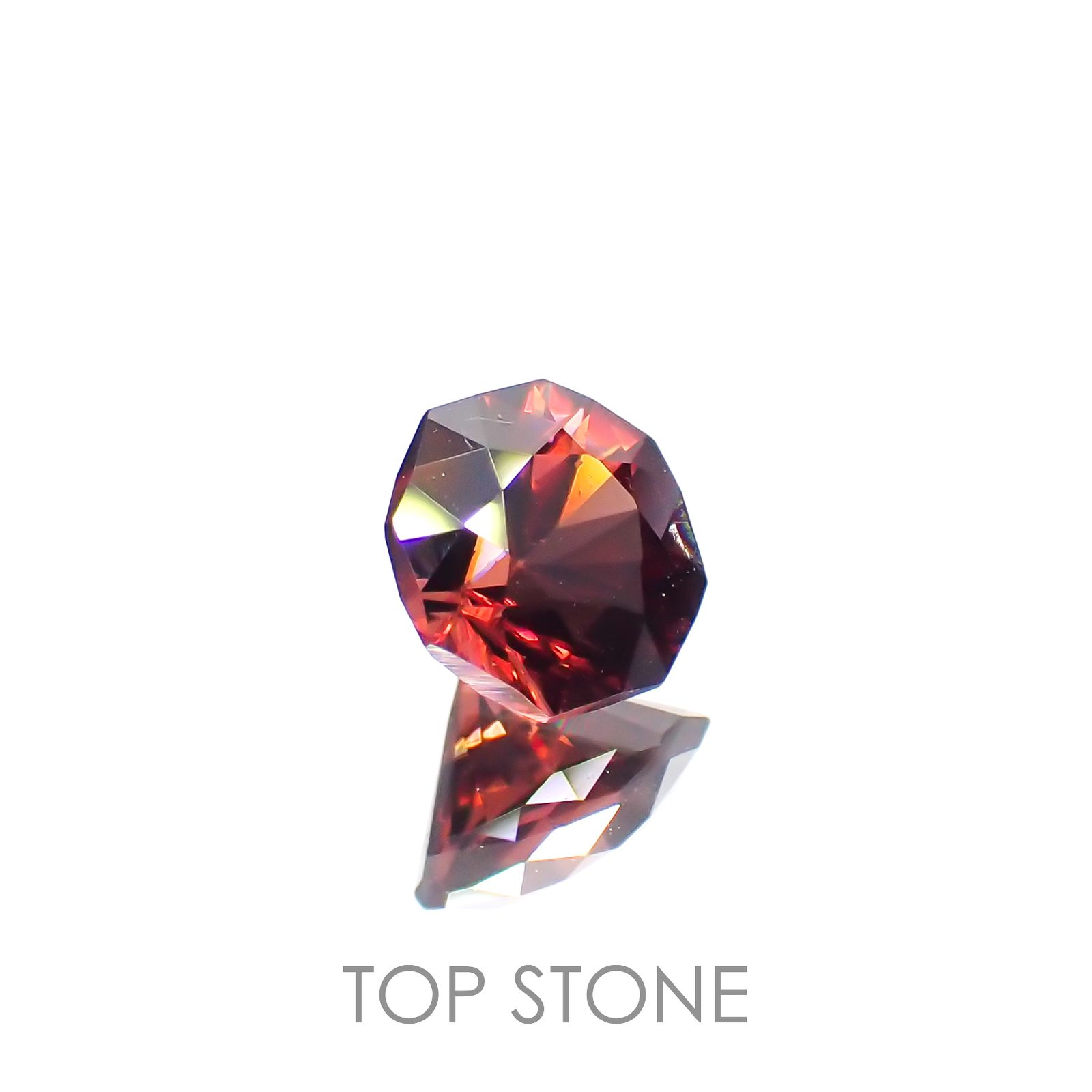 ◇オクタゴンカット◇レッドジルコン(宝石名ジルコン)スリランカ/カンボジア産 0.80ct 識別済[221219496]5x5mm前後