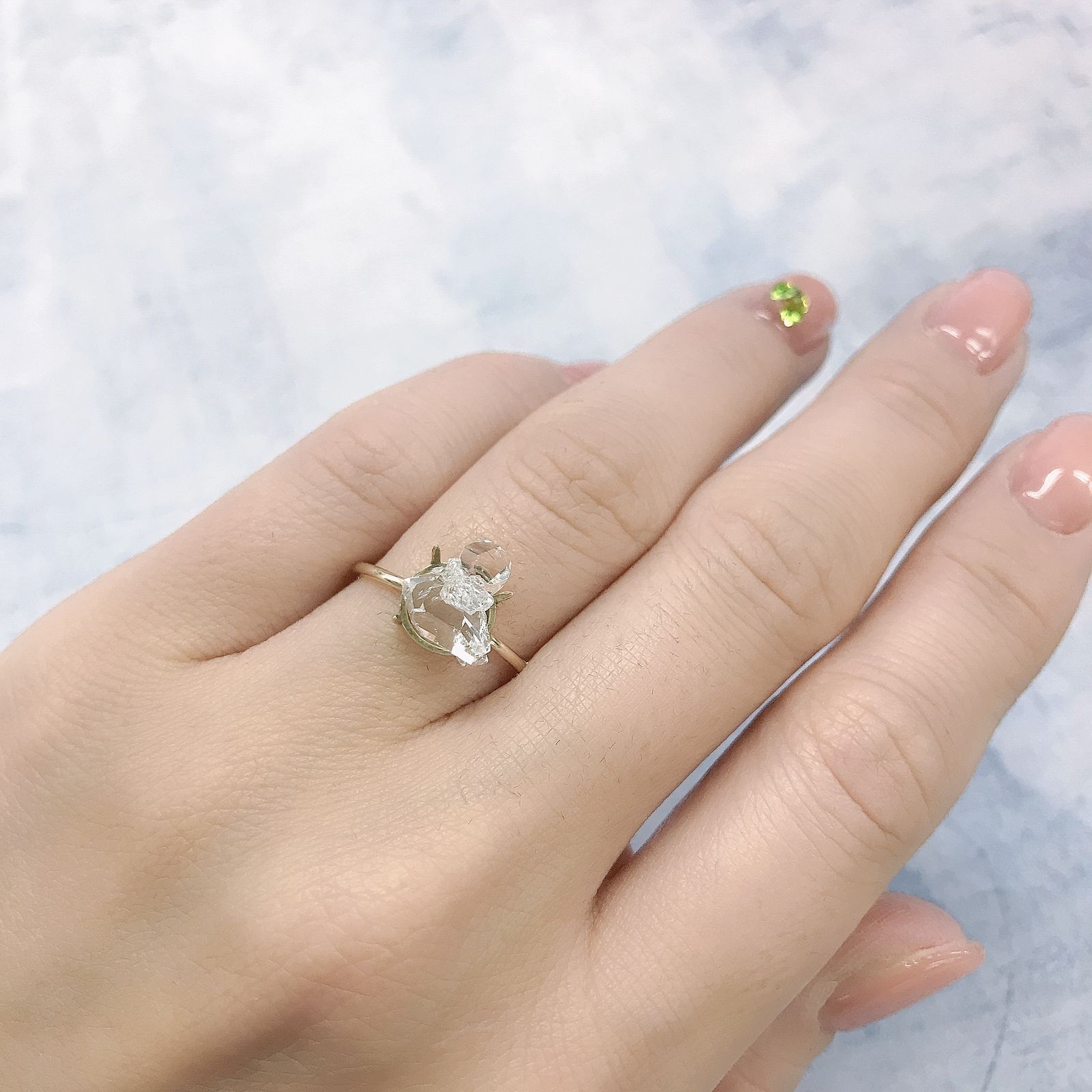 ハーキマーダイヤモンド 原石 アメリカ・ニューヨーク州産 2.12ct[220115434]9.5x9.4mm前後