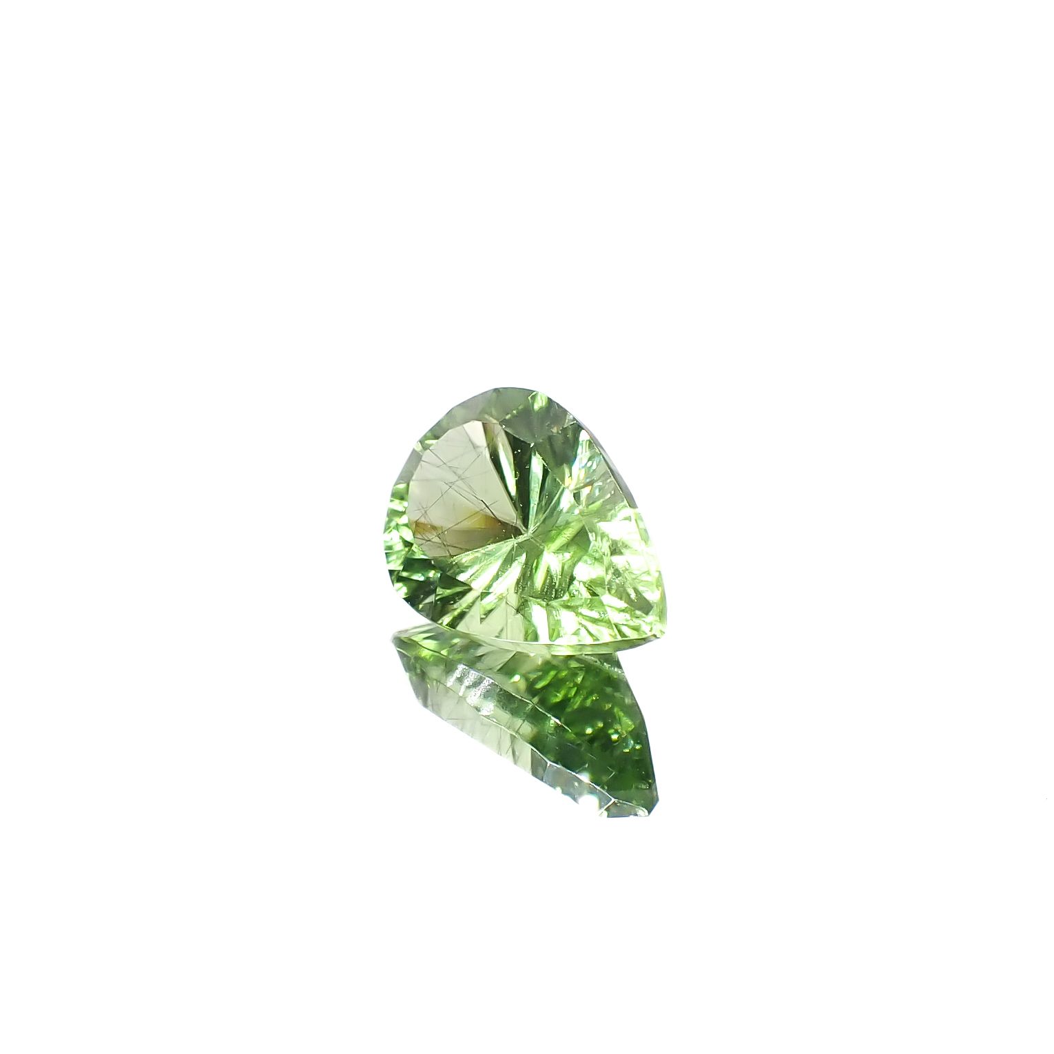 ◇コンケーブカット◇ルドウィジャイトインペリドット パキスタン産 3.04ct[240628422]11.5x7.8mm前後