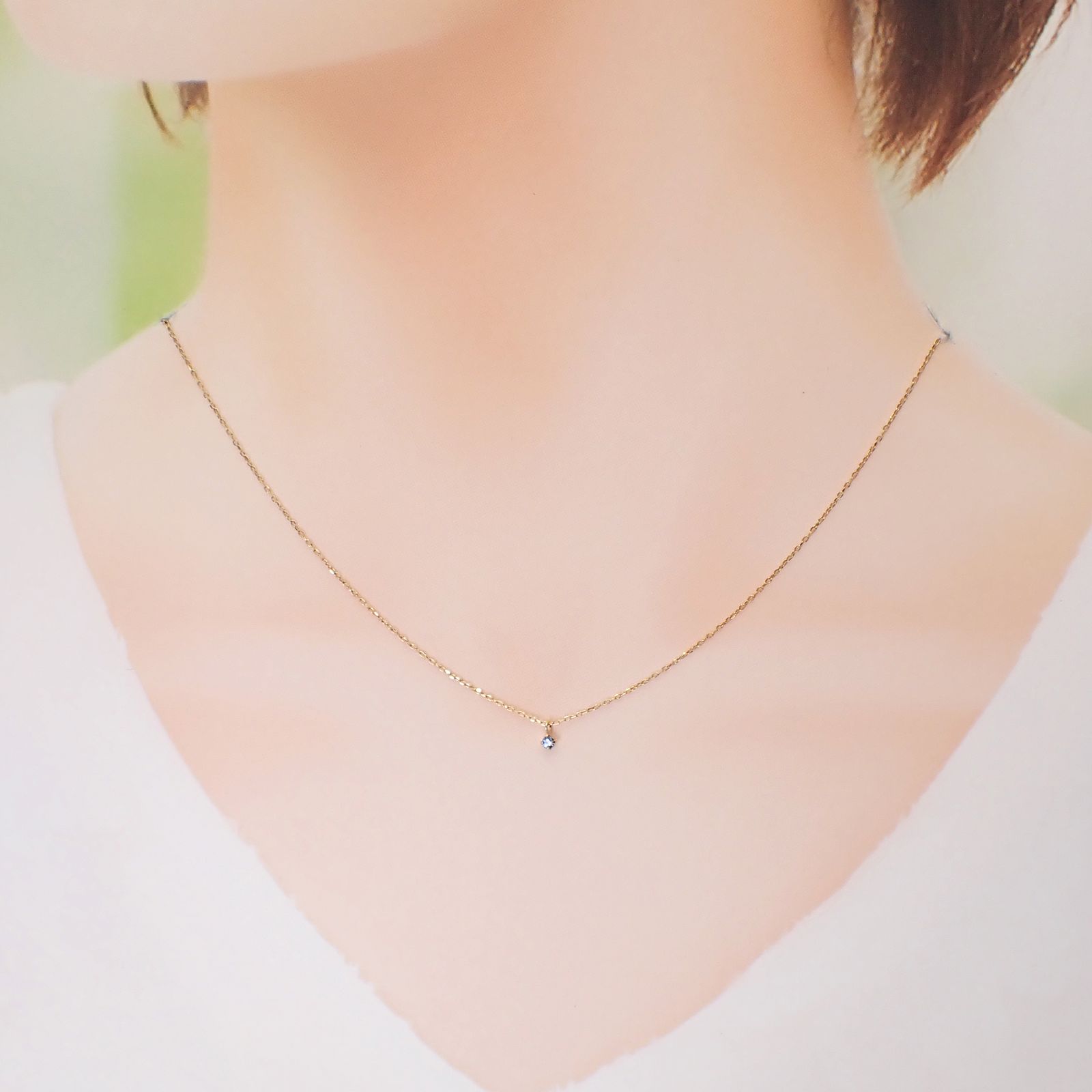 ◇K18 Petitデザイン限定品◇一粒石ジュエリー | ベニトアイト 2mm [チャーム/ペンダントトップ※チェーン別売り]
